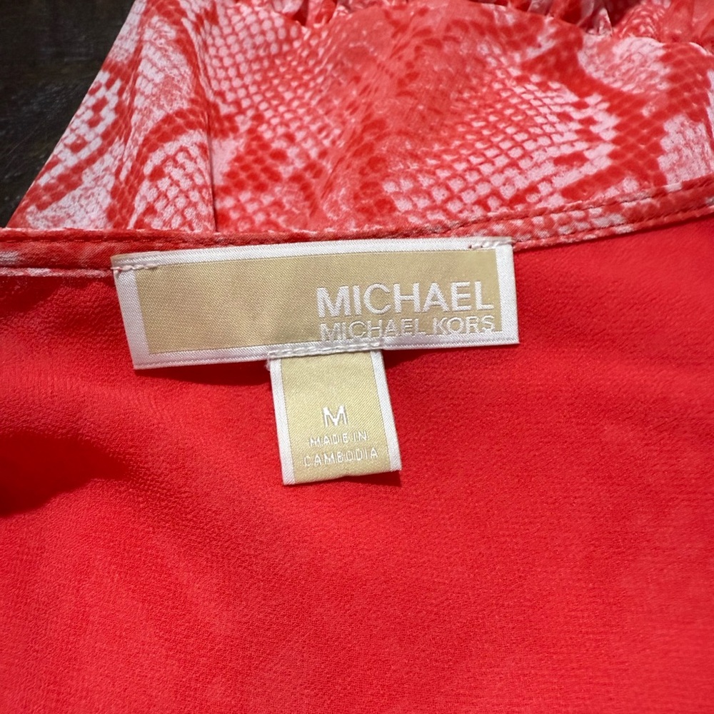 Michael Kors MK Coral Snake Print Animal Mini Dress Sz M Spring Summer Easter - Picture 9 of 10